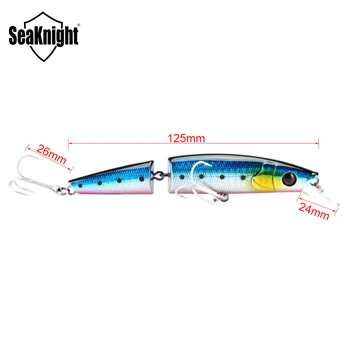 SeaKnight Minnow SK041 21.5 g 125mm 0-1.0 M 5PC de Pescuit Nada Set 2 Secțiunea Dinti Momeala Mult de Turnare Minnow Cârlig Ascuțit Pescuit pe Mare
