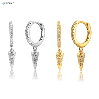 ANDYWEN Argint 925 Aur Zircon Spike Drop Cercel 2020 Cristal de Lux Femei Piercing Bijuterii de Moda Ohrringe Peniente