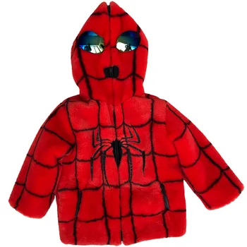 Spider-man Jachete de Blană pentru Copii Băieți 2019 Iarna Copii Faux Blana Haina Fete cu Gluga de Blană Jachete Baieti Desene animate Haine Calde