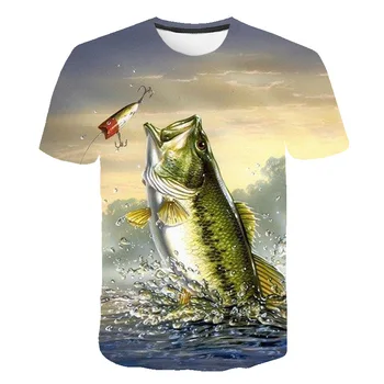 Copii Animale de pește de moda de imprimare 3D tricouri Baieti Maneca scurta, Topuri Fete poliester 4-14 Ani Copii T Shirt de imprimare de Îmbrăcăminte