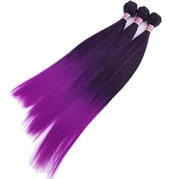 70 grame/buc Drepte țese păr ombre hair extension temperatură înaltă, păr sintetic pachete pentru femei