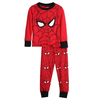 Nou-născuți Sugari Copii Baby Boy Baby Girl Haine Spider man cu Maneci Lungi de Sus tricou+Pantaloni Costum de Pijama, Pijamale, îmbrăcăminte de noapte Set