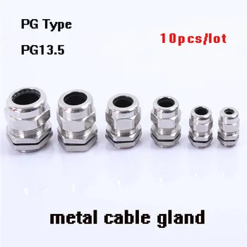Metal Presetupă Cablu Conector 10buc PG7 PG9 PG11 PG13 Nichel, Sârmă, Alamă, Glandele conducta de sârmă din oțel inoxidabil presetupă IP68 rezistent la apa