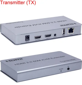 4K 60HZ HDMI 2.0 60M USB KVM Extender HDMI Transmițător Receptor HD Extensia Converter Peste Ethernet RJ45 UTP CAT 5e 6 6A Cablu