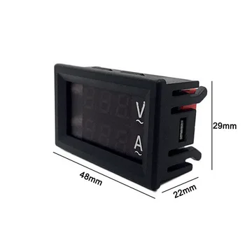 Volt Metru 60-500V Voltmetru Ampermetru 0.28 Inch LED Dual Display 2 in1 Tensiune Amperaj Manometru cu Transformator de Curent