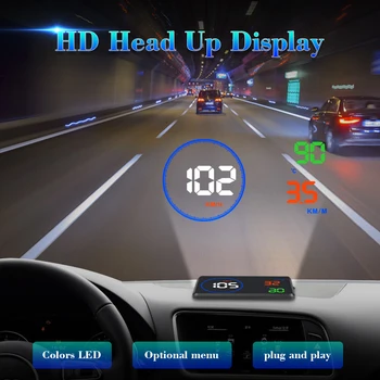 GEYIREN M9 HUD Display Auto 5.5 Inch Parbriz Proiector OBD2 EUOBD de Conducere Auto de Afișare a Datelor de Viteză RPM Consumul de Combustibil