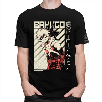 Noutatea Bărbați Boku No Hero Academia Tricou de Calitate din Bumbac Tee O-gât Anime Manga Katsuki Bakugo T-shirt Unul Pentru Toți