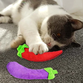 2 BUC Simulare de Legume Pisică Jucărie de Pluș Vinete Ardei Pisică Jucărie Catnip Jucărie animale de Companie Jucărie de ros Pisica Amuzant Favoarea Jucărie Jucării de Formare