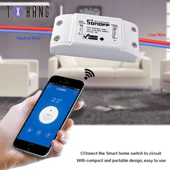 Itead Sonoff Wifi Inteligent Comutator DIY Inteligent de la Distanță fără Fir Comutator Domotica Wifi Comutator de Lumină Smart Home Controller Lucra cu Alexa