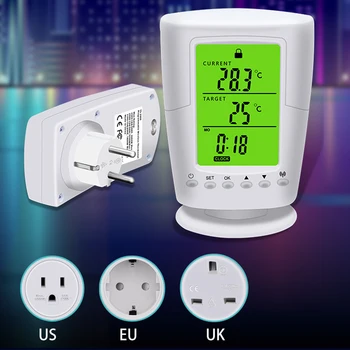 UE/SUA/marea BRITANIE Plug Programabil Termostat Wireless Soclu Alb LCD Casa Inteligenta de Control al Temperaturii Socket Nou