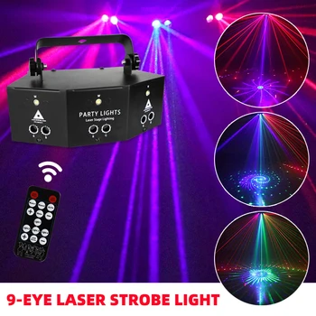 YSH LED Disco Laser Light DMX Mini 9 Ochii RGBW Etapă Efect de Iluminare pentru DJ Club Bar Decor Lumini de Partid Lampa Proiector