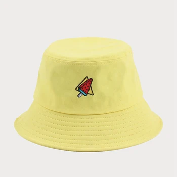 Pepene verde vara Broderie Găleată Pălărie de Femei de Moda de Plajă, Pălării de Soare Bumbac Bob chapeau Femme Pălărie Panama Pălărie de Pescar