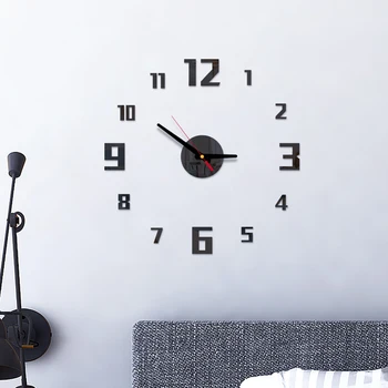 3D DIY Ceas de Perete Quartz reloj de pared Design Modern Oglindă Ceasuri Decorative Europa Acrilice Autocolante Camera de zi Klok