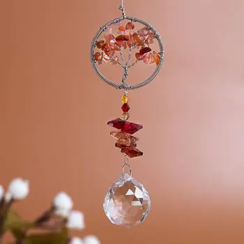 H&D Pomul Vieții Pandantiv cu Cristal Suncatcher Fereastra Agățat Ornamente de Cristal Curcubeu Face Pom de Crăciun Agățat Picături