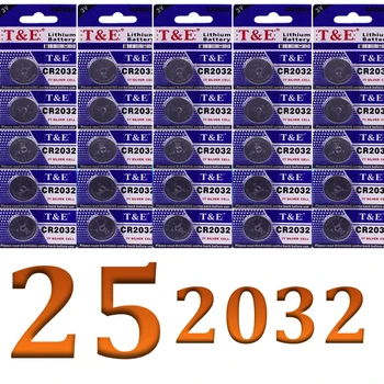 25 baterii 2032 BOTON T & E BATERIE de LITIU de 3V BATERIE cu LITIU baterii alcaline Blister piese de ceasuri de Control din spania