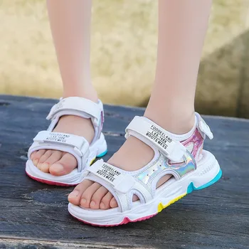 Fete de moda Sandale Curcubeu Unic pentru Copii Pantofi de Plaja 2021 Noi de Vară pentru Copii Sandale Pentru Fete Printesa Pantofi Casual din Piele