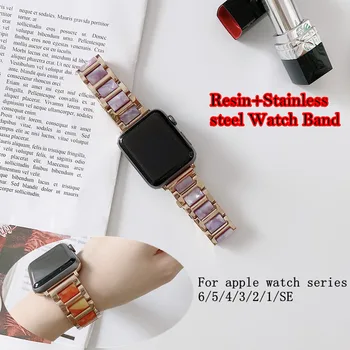 LOVERONY Pentru Apple iWatch Serie 6/5/4/3/2/1/SE Inox+Rasina Curea de Ceas Pentru Apple Watch Band 38mm 42mm Marmură Brățară