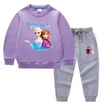 Disney Copii Trening Baieti Set Haine Înghețate Hanorace și Pantaloni Fete Sportwear Îmbrăcăminte Desene animate Elsa Costum Sport