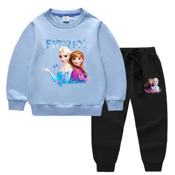 Disney Copii Trening Baieti Set Haine Înghețate Hanorace și Pantaloni Fete Sportwear Îmbrăcăminte Desene animate Elsa Costum Sport