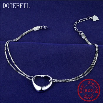 DOTEFFIL Argint 925 Lant Cutie Inima Brățară Pentru Femei Nunta Logodna Bijuterii