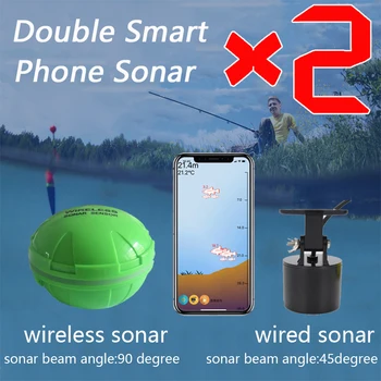 Portabil Dublu Sonar Fish Finder Bluetooth Wireless Adâncime Mare Lac de Pește Detecta Echo Sounder Sener Pește Finder IOS Android