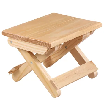 Taburete din lemn de Pin scaun pliant copii, mobilier portabil de uz casnic din lemn masiv Mazar scaun de pescuit bancă mică pătrat de scaun