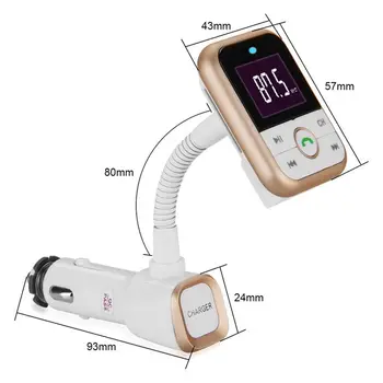 Car Kit-ul Bluetooth MP3 Player Handsfree Wireless Transmițător FM 3.5 mm AUX Bluetooth Radio cu LCD de Control de la Distanță pentru SmartPhone