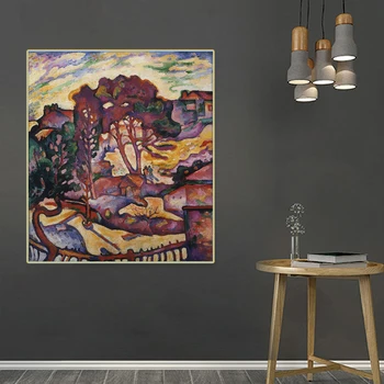 Citon Arta Panza pictura in Ulei Georges Braque《copacilor mari》opera de Arta Tablou de Perete Modern decor Acasă Decorare camera de zi
