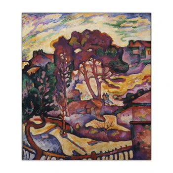 Citon Arta Panza pictura in Ulei Georges Braque《copacilor mari》opera de Arta Tablou de Perete Modern decor Acasă Decorare camera de zi