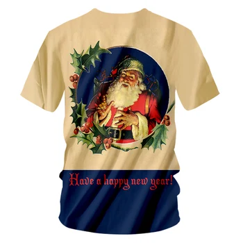 UJWI Om Nou Trend Minunat Moș Crăciun O de Gât Tricou Imprimat 3D Creative de Crăciun tricou Marime Mare 6XL
