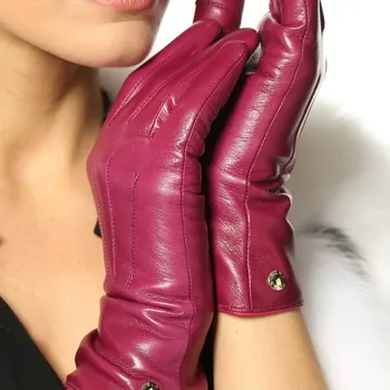 2020 Moda Elegant pentru Femei Mănuși Touchscreen Încheietura mâinii din Piele de Iarnă Lână Cald piele de Oaie de Conducere Touch Glove Eldiven
