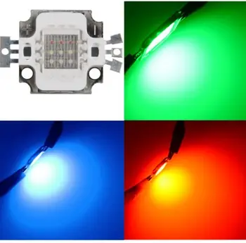 5PCS/Lot Nou 10W RGB LED de Mare Putere Module Lampă Bec SMD Chip DC 9-11V ROȘU/VERDE/ALBASTRU Pentru proiector Led Lumina
