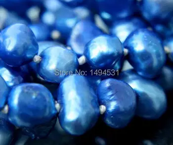 Perla En-Gros Bijuterii - Culoare Albastru-Închis 3 Fire Baroc Formă Autentică De Apă Dulce Colier De Perle Domnisoarele De Onoare Nunta Bijuterii.