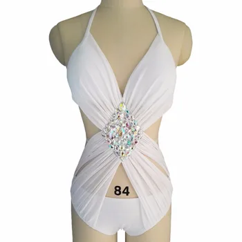 2021 Alb Sexy Crystal-O Singură Bucată De Costume De Baie Femei Costum De Baie Stras Lux-O Singură Bucată De Costume De Baie Femei Înot Purta