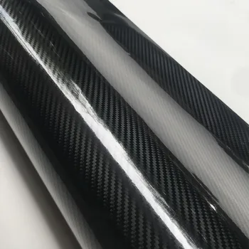 152cm PVC 5D Lucios, din Fibra de Carbon de Vinil Folie Auto Folie Rola Autocolant Decal Negru rezistent la apa DIY Auto Autocolante Decorative