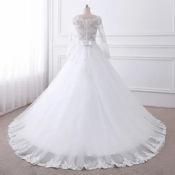 Rochie de mireasa 2020 de Lux, cu Maneci Lungi din Dantela, rochii de mireasa vestido de noiva robe de mariee vestidos de festa Rochie de Mireasa
