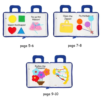 Montessori Jucarii pentru Copii de 1-3 Ani Copilul Vechi Învățarea Timpurie Educație 3D Liniștită Tesatura de Activitate Cărți de povești pentru Copii mici Cadouri