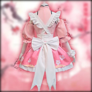 Jocul Xiao Qiao Costume Cosplay Roz Cerasus Menajera Lolita Costum De Femeie Fete Chelneriță Drăguț Rochie De Petrecere De Lux Amine Costume