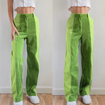 Weekeep Catifea Y2K Joggeri Femei Pantaloni de Marfă Streetwear Mozaic de Epocă Talie Mare Estetice Pantaloni Drepte Doamnelor Toamna