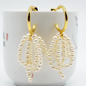 Moda de ultimă oră cercei, mici perle albe de 3.5 mm în diametru, manual de idei, doamnelor cercei pearl cercei floare