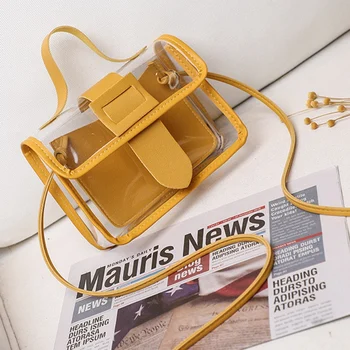 NEAMU-Primavara-Vara pentru Femei de Moda Transparent Pătrat Sling Bag Rece Geantă de Umăr, Sac de Mesager Mobil Doamnă Sac