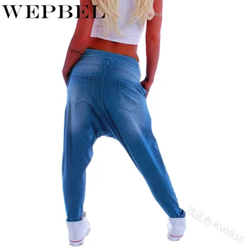 WEPBEL Femei Denim Elastic Cross-pantaloni de Moda de Talie Cordon Skinny Jeans Casual Neregulate Glezna-Lungime Pantaloni de Cowboy
