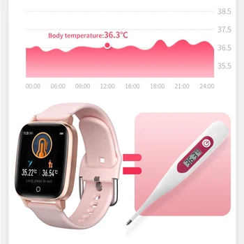 Ceas Inteligent Femei Pedometru Ceasuri Temperatura Corpului Măsura Rata De Inima Tensiunii Arteriale Monitor De Oxigen Memento Apel Smartwatch
