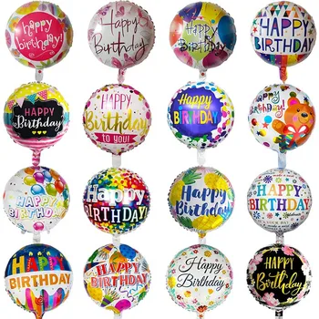 10buc 18inch Rotund Fericit Sărbătoare Ziua de nastere Folie cu Heliu Baloane Pentru Petrecere de Ziua pentru Copii Decorare Jucării pentru Copii Aer Globuri