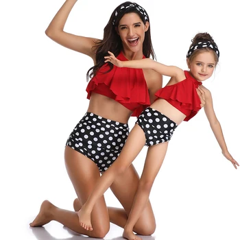 3-copil de 12 Fete de costume de Baie de Vară pentru Copii Costume de baie Familie de Potrivire de Înot Bikini 2 Bucata Set pentru Copii Lady Plajă Purta Costume de Baie