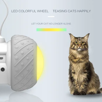 Smart Electronice Pisică Jucărie Interactiv Automate Rotative De Led-Uri Care Rulează Teaser Animal De Casă Pisică Jucărie Amuzant Pisica Stick Pene De Jucării Pentru Pisici Usb