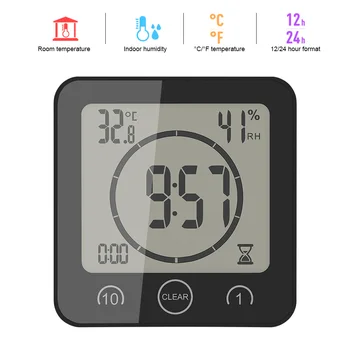 LCD Digital de Baie Ceas Touch Control Termometru Higrometru rezistent la apa Fierbe Timer Cu Alarmă