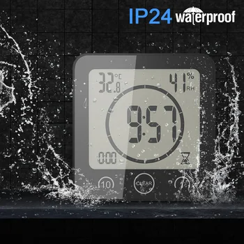 LCD Digital de Baie Ceas Touch Control Termometru Higrometru rezistent la apa Fierbe Timer Cu Alarmă