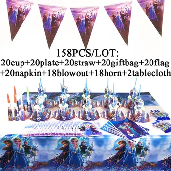Elsa Anna Frozen 2 Party Decor Consumabile Tacamuri De Unica Folosinta Happy Birthday Set Pentru Fete Princess Party Cani Farfurii Banner