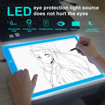 Mai mari de A4 ultra-subțire LED-uri de Desen, Grafică Digitală Pad USB LED Lumina pad Copia Bord Electronic Arta Pictura Scris Wacom